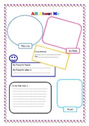 English Worksheet: All About Me