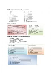 English Worksheet: personal pronoun and verb to be