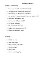 English Worksheet: Daily communication useful expressions