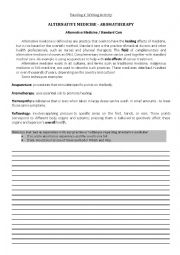 English Worksheet: Alternative Medicine / Aromatherapy