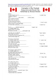 English Worksheet: Canada in My Pocket