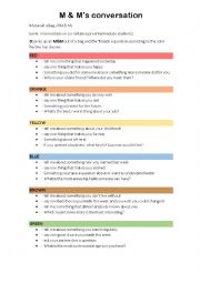 English Worksheet: M & Ms conversation challenge