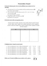 English Worksheet: pronunciation of the past
