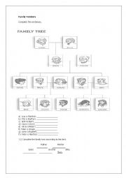 English Worksheet: family tree