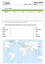 English Worksheet: traveling worksheet
