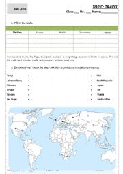 traveling worksheet