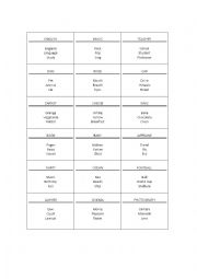 English Worksheet: Taboo