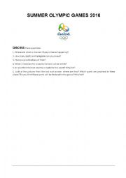 English Worksheet: Rio Summer Olympic Games 2016