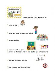 English Worksheet: classroom rules