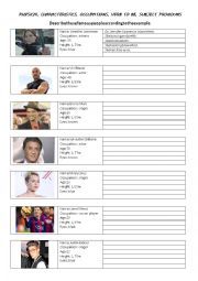 English Worksheet: Describe these famous people