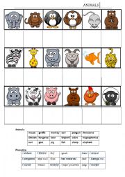 English Worksheet: Animal phonetics