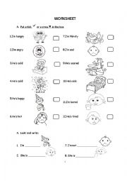 English Worksheet: feelings