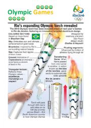 English Worksheet: Rio 2016 - Rio de Janeiros Olympic Torch