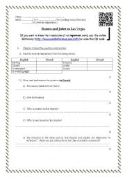 Romeo and Juliet in Las Vegas reading worksheet #6 (chapter 9 and 10)