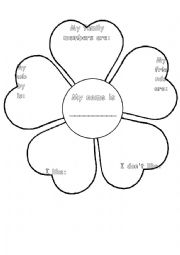 English Worksheet: About myself flower 