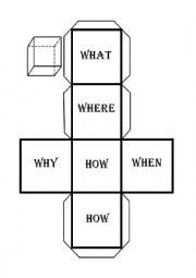 English Worksheet: wh questions dice