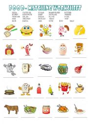 English Worksheet: Food matching worksheet