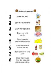 English Worksheet: Making a Hamburger