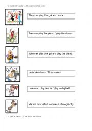 English Worksheet: Abilities