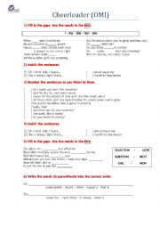 English Worksheet: Cheerleader