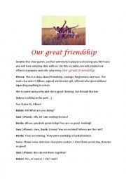 English Worksheet: Our great frienship