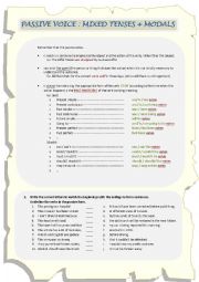 Passive voice exercises - mixed tenses and modals