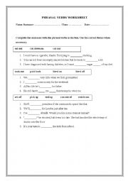 English Worksheet: Phrasal Verbs Worksheet (New English File Intermediate)