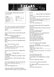 English Worksheet: Song 