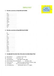 English Worksheet: SIMPLE PAST