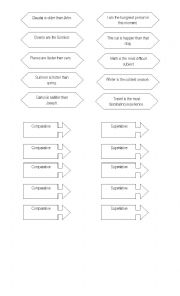 English Worksheet: superlative and comparative