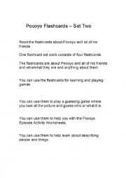 English Worksheet: Pocoyo Flashcards - Set Two