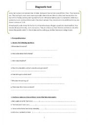 English Worksheet: diagnostic/placement test