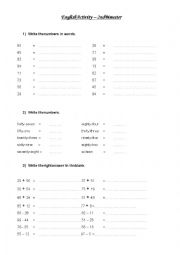 English Worksheet: Numbers, Feelings & To be