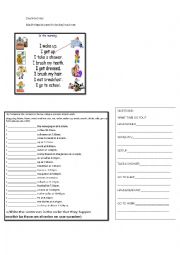 English Worksheet: dayli routines 