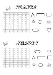 English Worksheet: Shapes Wordsearch