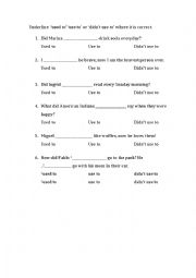 English Worksheet: Used to review