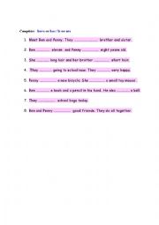 English Worksheet: have,has