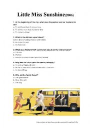 English Worksheet: Movie trailer - Little Miss Sunshine (Listening)