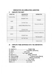 English Worksheet: comparative and superlative adjectives