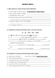 English Worksheet: Present Simple 