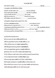 English Worksheet: test first and second conditional