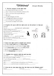 English Worksheet: Stiches - Shawn Mendes