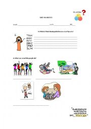 English Worksheet: Abilities