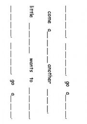 English Worksheet: long a sound--rain rain go away worksheet