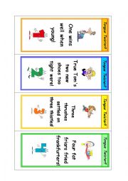 Tongue twister bookmarkers