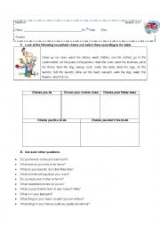 English Worksheet: chores