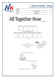 English Worksheet: All together Now - Kids song activity