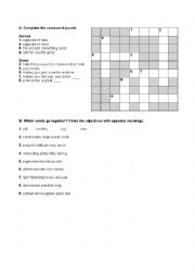 English Worksheet: opposites crossword puzzle (comparatives and superlatives)