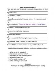 English Worksheet: Word order in questions