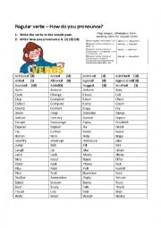 English Worksheet: Simple past pronunciation